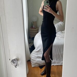 Reformation knit slit dress